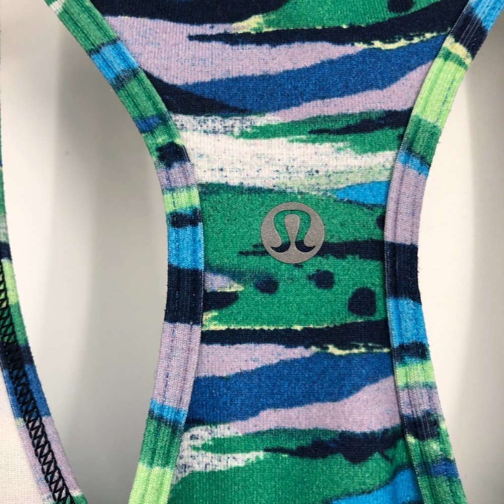 Lululemon Cool Racerback blue green  print Seven Wonders Multi ~ Small - Picture 6 of 16